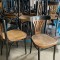 Suite de 17 chaises vintage « bistrot parisien » bois naturel bicolore 