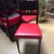 Lot 30 chaises brasserie bistrot assise similicuir rouge vif