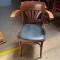Fauteuil  bistrot bridge | bois marron / chêne & skaï noir | LOT 80 pcs.