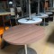 Lot de 8 tables rondes Ø 90 cm, plateau style bois & pied inox ( mobilier pro) 