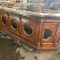 Comptoir de bar 4m10 style vintage bistrot 70's-80's bois mouluré & piste inox