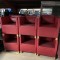 Lot 6 fauteuils club rouges façon vintage 50's marque Vauzelle