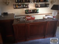 Petit comptoir de bar retro chic + arrière bar porte vitrée 90 cm