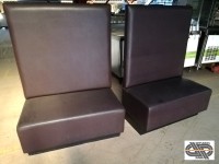 Lot 7 banquettes bistrot simili cuir en quatre tailles avec dossier haut