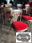 Lot de 10 fauteuils style bridge en velours rouge