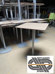 16 tables hautes CHR - 60 x 60 x h 90 cm - plateau extra plat très résistant