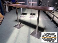Lot de 5 tables hautes mange-debout / consoles - 1m90 - dessus Wengé 