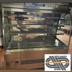 Vitrine murale, libre service, basse, finition inox, long. 1m50 - TECNODOM