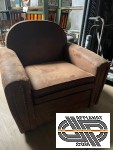 Lot de 6 fauteuils club vintage accoudoirs cloutés