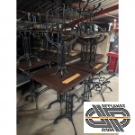 Lot 27 tables restaurant pieds fonte + 4 piètements +  Mobilier CHR style rétro