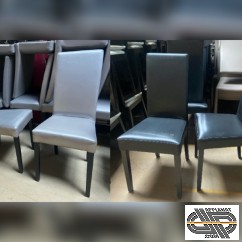 Lot complet 38 chaises simili cuir • Coloris panaché 24 grises + 14 noires