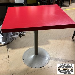 Lot 14 tables cafeteria plateau rouge 60x70cm