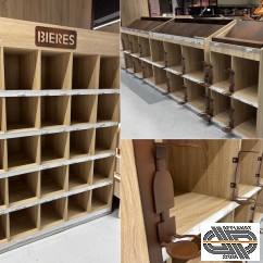Assortiment 9 meubles bois espace caviste vins et bières (capacité plus de 2000 bouteilles)