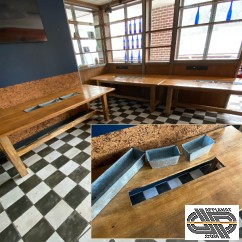 Table de ferme 8-12 personnes (avec découpe centrale)