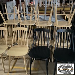Panaché 15 chaises + 6 chaises hautes | coloris noirs & blancs | SIF collection ANTILLE