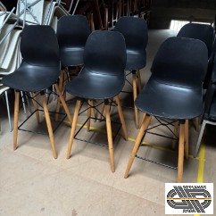 Lot 6 tabourets OSLO noirs