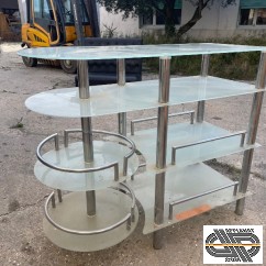 Meuble de bar en verre trempé transparent - démontable