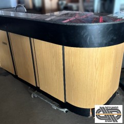Petit comptoir de bar réfrigéré professionnel 2m10 dessus granit noir