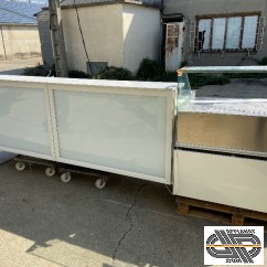 Comptoir bar 4m00 façade rétro éclairée + vitrine chauffante  | ARTIC par CLABO SPA