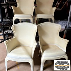 Lot x4 sièges polycarbonate blanc style fauteuils bergère
