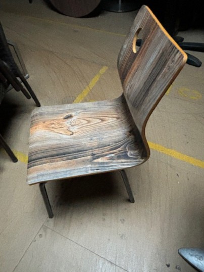Chaise vintage bois feutré 38 x 48 x h82 cm