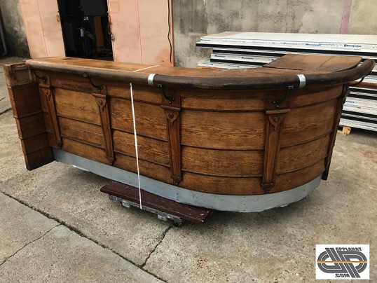 Comptoir de boar d'occasion vintage en bois déco pirate corsaire medieval bistro
