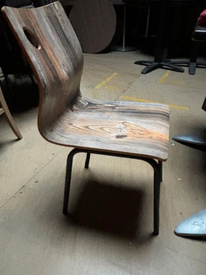 Chaise vintage bois feutré 38 x 48 x h82 cm