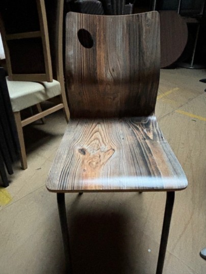 Chaise vintage bois feutré 38 x 48 x h82 cm