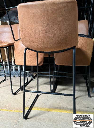 Tabouret de bar simili cuir marron daim camel occasion