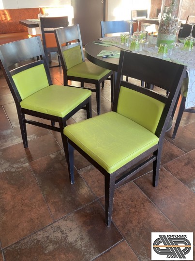 Chaises de restaurant occasion vert pistache et chocolat