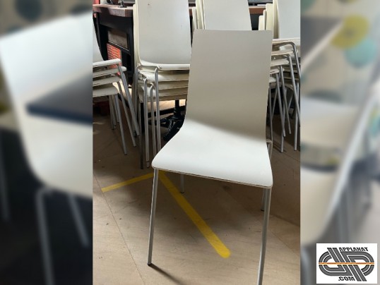 Chaise bois monocoque blanche