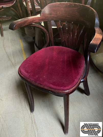 chaise bistrot bois courbé wengé et assise velour 