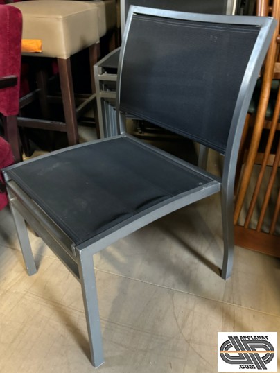 Chaise extérieur alu gris et textilene noir
