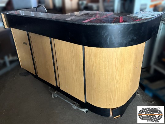 Comptoir bar professionnel d'occasion finition noire et blanche