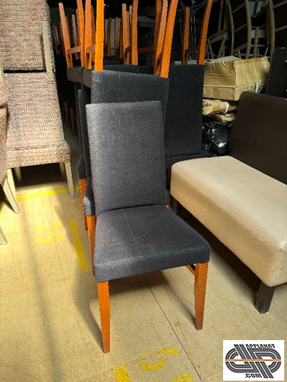 Chaise chaises rembourrées tissus noir façon salle à manger
