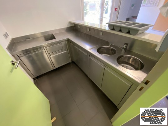 Comptoir de bar professionnel en inox d'occasion
