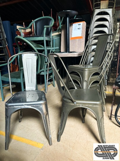 lot mobilier chaise métallique style industriel d'occasion