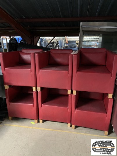 lot de 6 fauteuils club rouges style vintage occasion