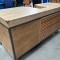 Comptoir d'accueil  2m10 bois naturel meuble caisse style industriel 